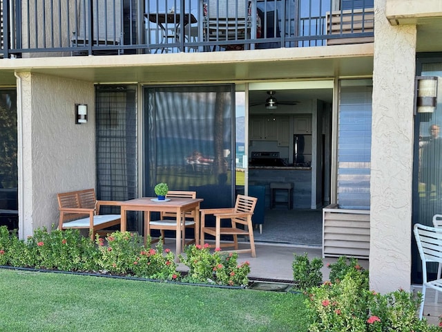 view of patio / terrace featuring a balcony