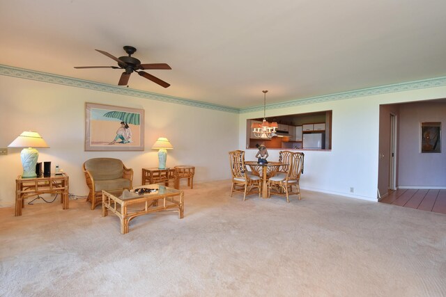 50 Puu Anoano St Unit 703, Lahaina, HI 96761 - carpeted living area with ceiling fan and baseboards
