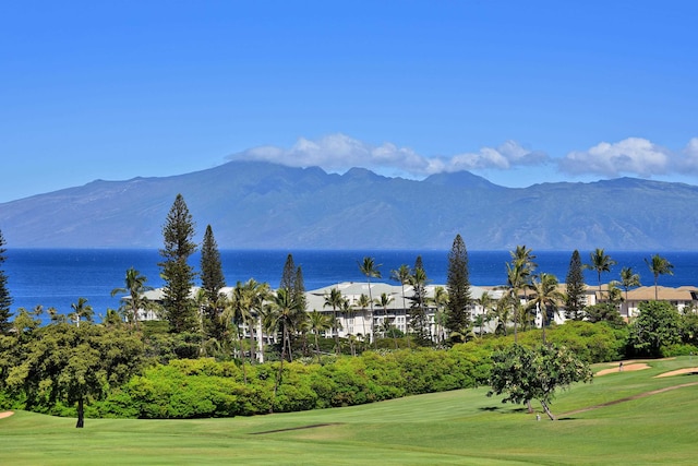 mountain view with a water view