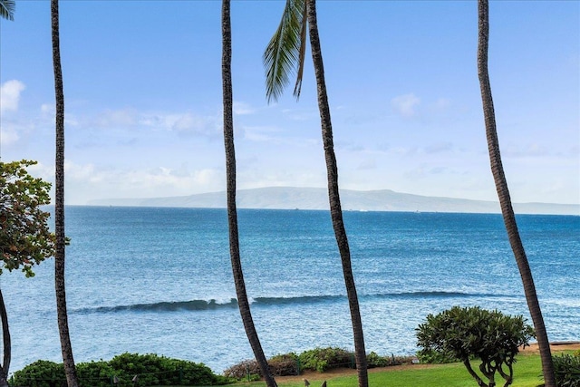 view of water feature with a mountain view