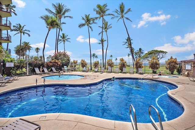 view of pool featuring a patio area