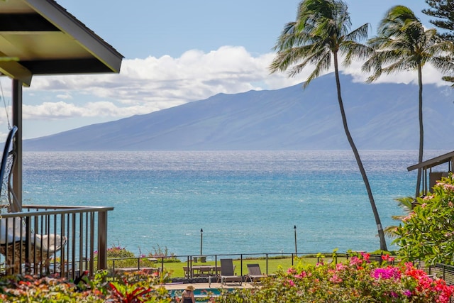 view of water feature featuring a mountain view