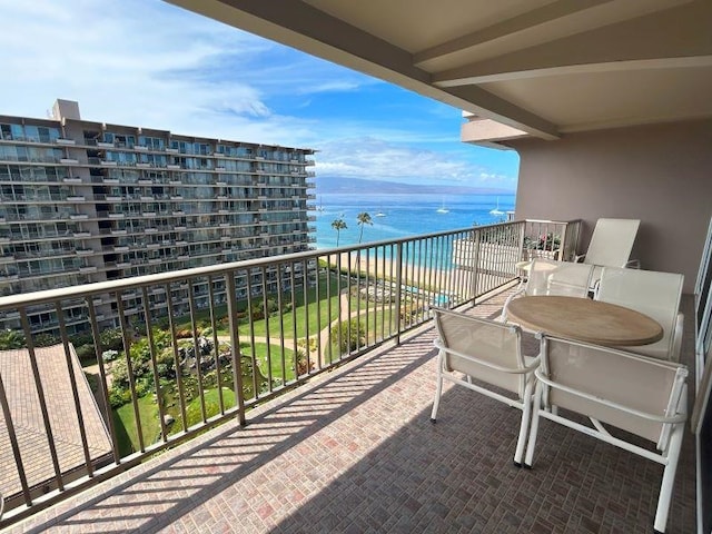 balcony with a water view