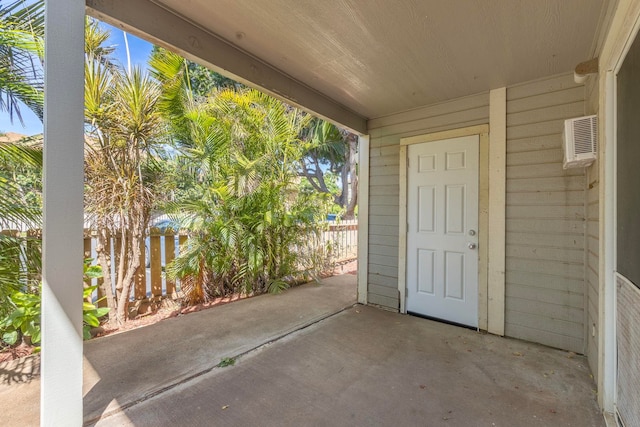 view of patio / terrace featuring a wall mounted AC