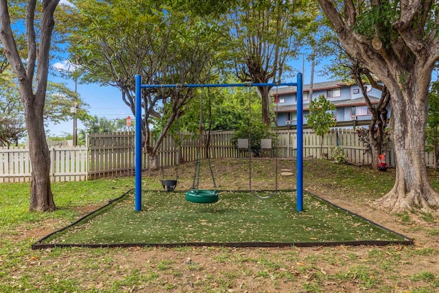 view of play area featuring a yard