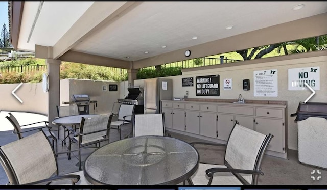 view of patio with sink