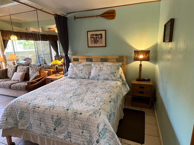 view of tiled bedroom