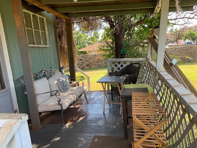 view of patio / terrace with an outdoor hangout area