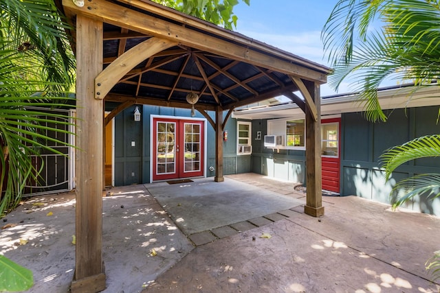 view of patio / terrace featuring a gazebo and french doors