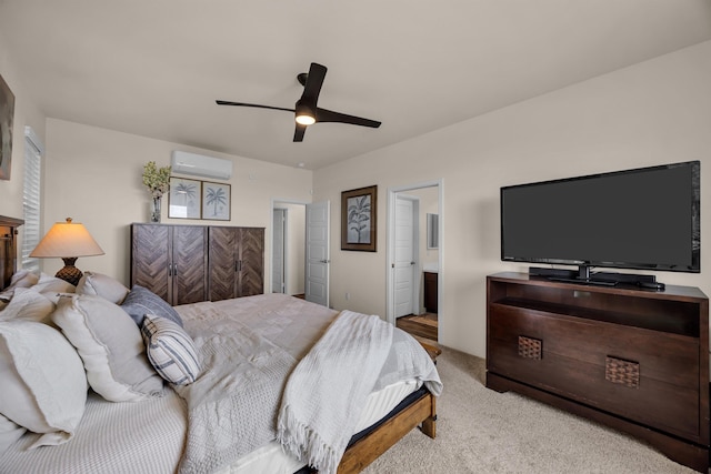 235 Kilioopu St, Wailuku, HI 96793 - carpeted bedroom with a wall mounted air conditioner and a ceiling fan