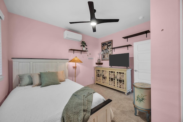235 Kilioopu St, Wailuku, HI 96793 - bedroom with a wall mounted AC, carpet floors, and a ceiling fan