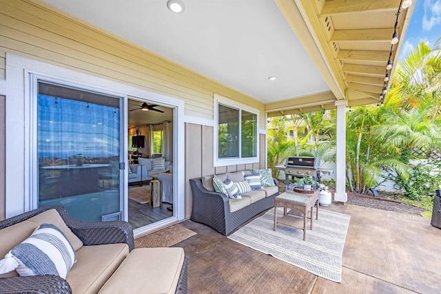 235 Kilioopu St, Wailuku, HI 96793 - view of patio featuring an outdoor hangout area and area for grilling