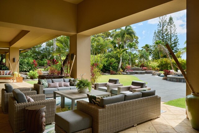 view of patio featuring outdoor lounge area