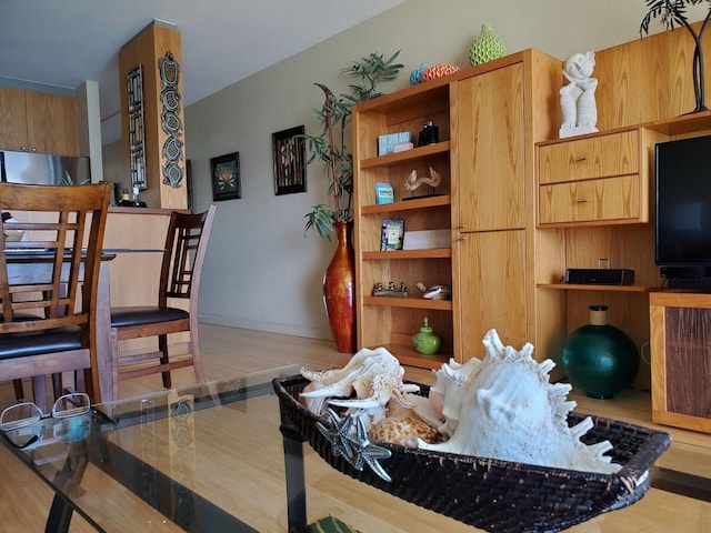 interior space featuring wood-type flooring