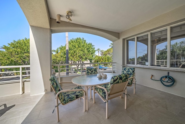 view of patio with a balcony