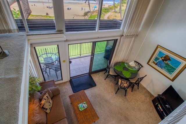 2230 S Kihei Rd Unit 9, Kihei, HI 96753 - foyer with carpet flooring and a towering ceiling