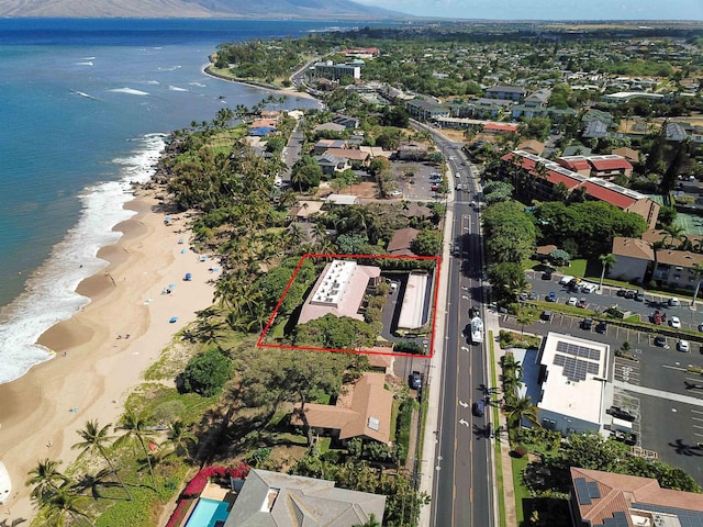 2230 S Kihei Rd Unit 9, Kihei, HI 96753 - aerial overview of property's location with a water and mountain view and property parcel outlined