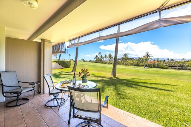 view of patio with view of golf course