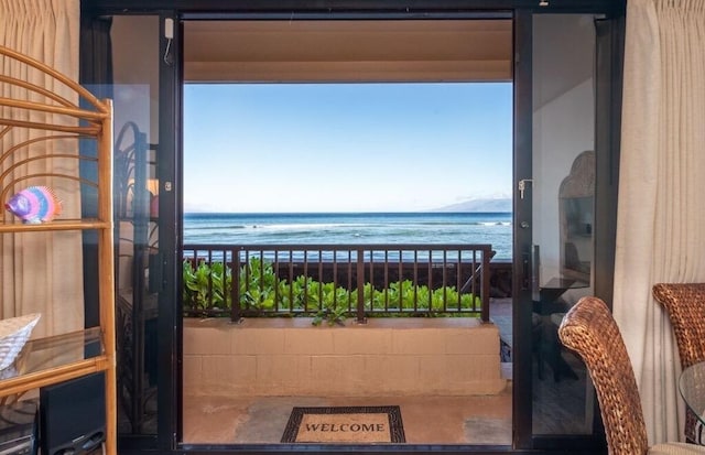 balcony with a water view