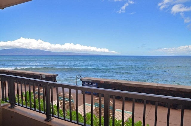 property view of water featuring a mountain view