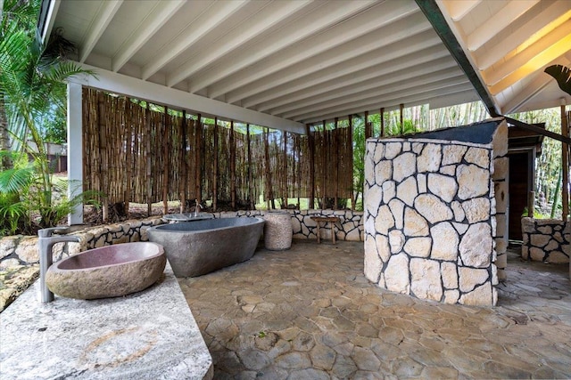 view of patio with sink