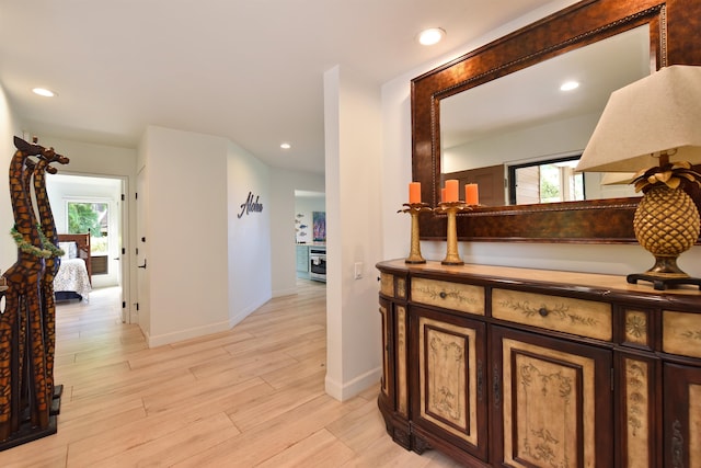 hallway featuring light hardwood / wood-style floors