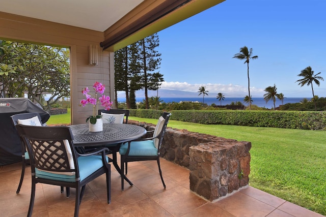 view of patio / terrace with a grill