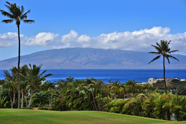 property view of mountains featuring a water view