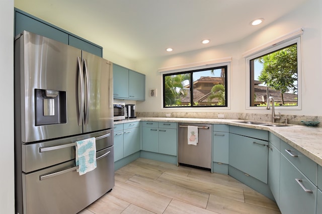 kitchen with stainless steel appliances and sink