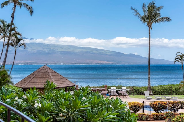 water view with a mountain view