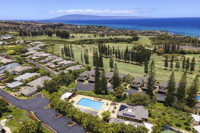 212 Crestview Rd, Lahaina, HI 96761 - aerial view of property and surrounding area featuring a water and mountain view and a pool area