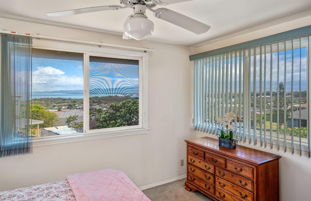 1125 Hoomau Pl, Wailuku, HI 96793 - bedroom with multiple windows, carpet, baseboards, and a ceiling fan