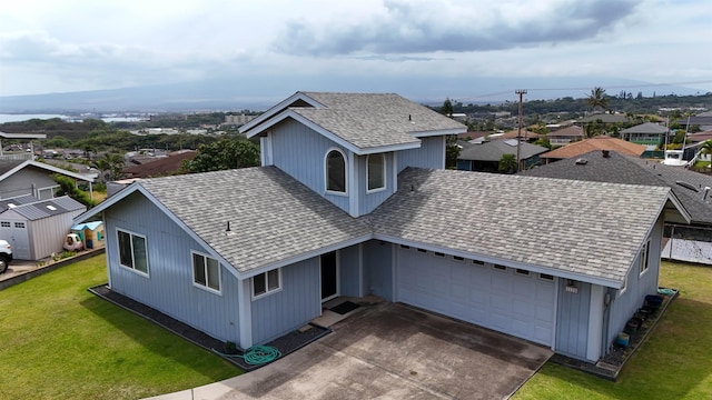 bird's eye view with a residential view