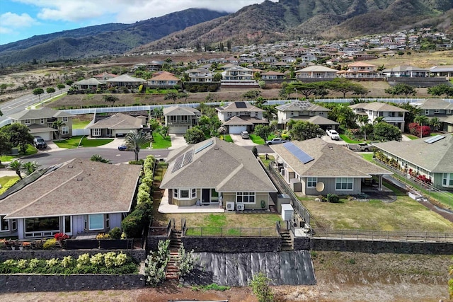 aerial view with a mountain view