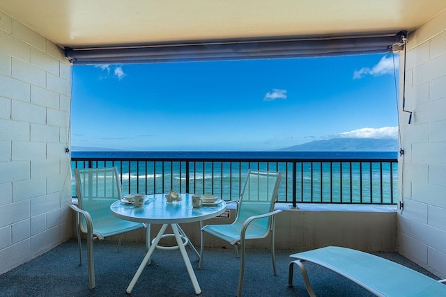 balcony with a water view