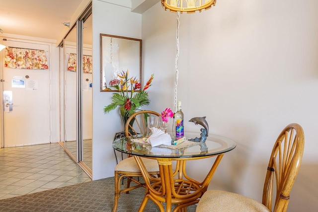 view of tiled dining space