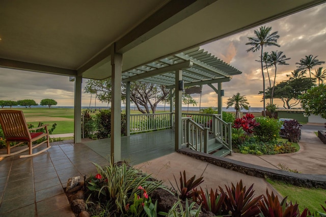 view of patio with a pergola