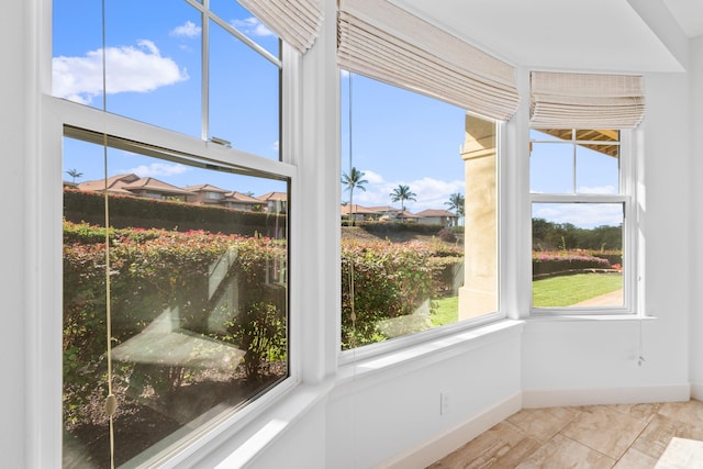 view of unfurnished sunroom