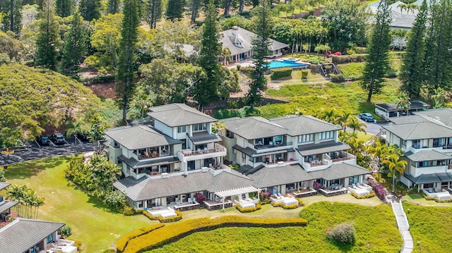 aerial view with a residential view