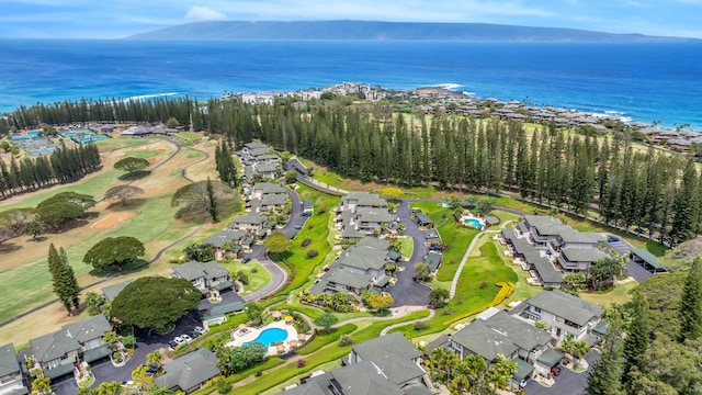 bird's eye view with a residential view and a water view