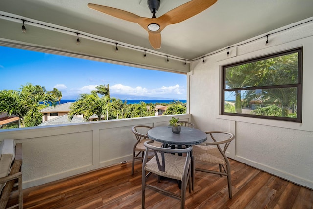 balcony with a water view