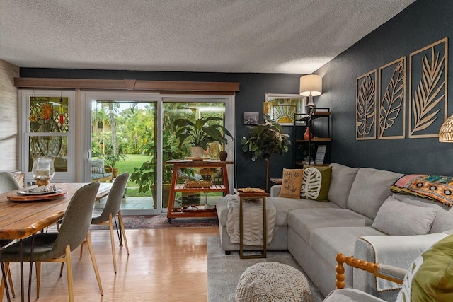 1299 Uluniu Rd Unit 103E, Kihei, HI 96753 - living area featuring a textured ceiling and wood finished floors