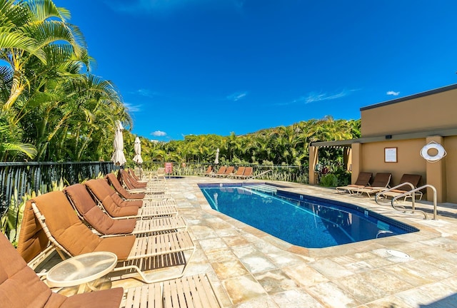 view of pool featuring a patio area