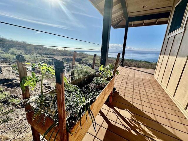 balcony with a water view