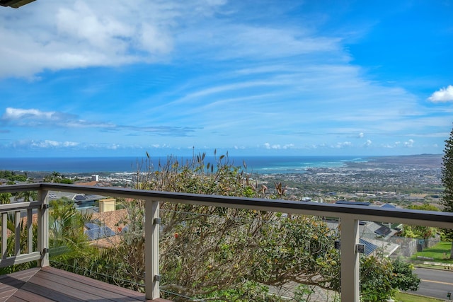 exterior space featuring a water view