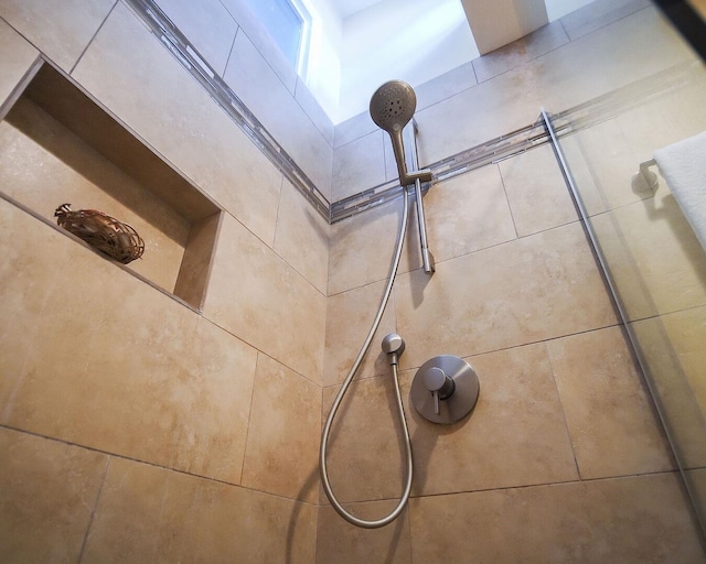 details with tiled shower