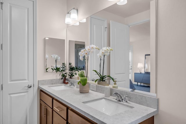 full bathroom with double vanity