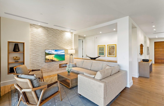 living room featuring hardwood / wood-style flooring