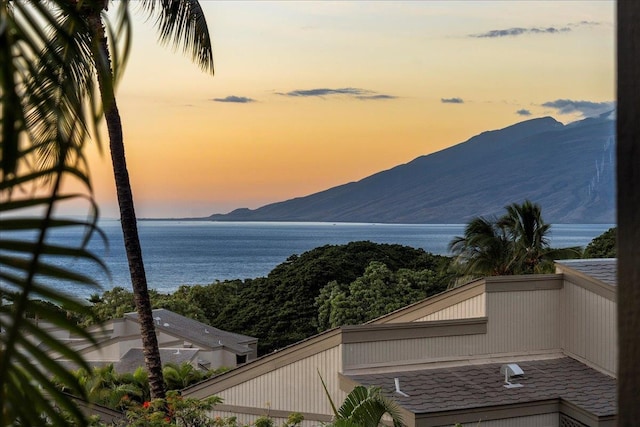 water view with a mountain view