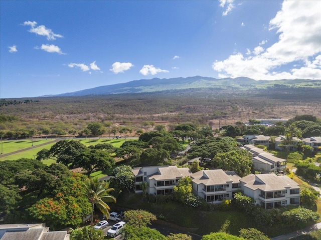 aerial view featuring a mountain view